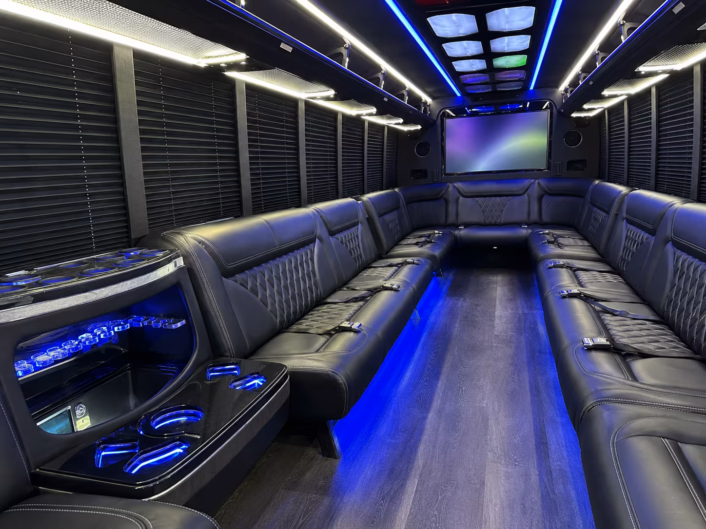 new braunfels 20 passenger party bus inside