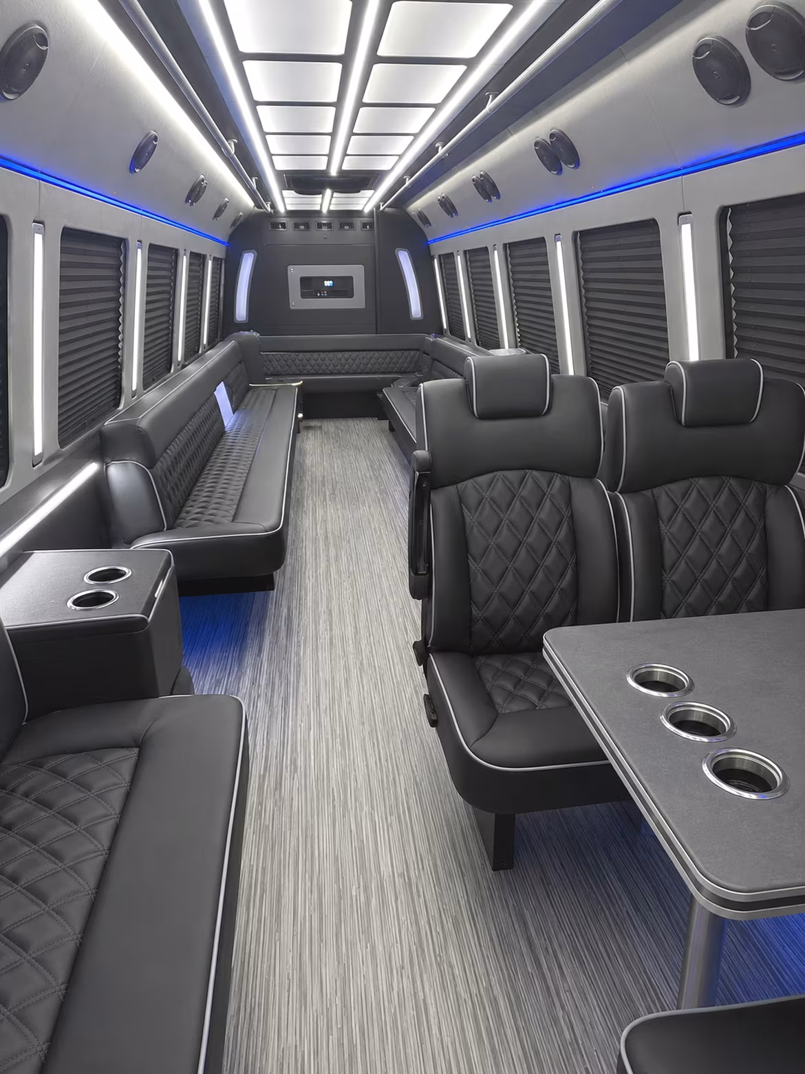 new braunfels 25 passenger party bus inside