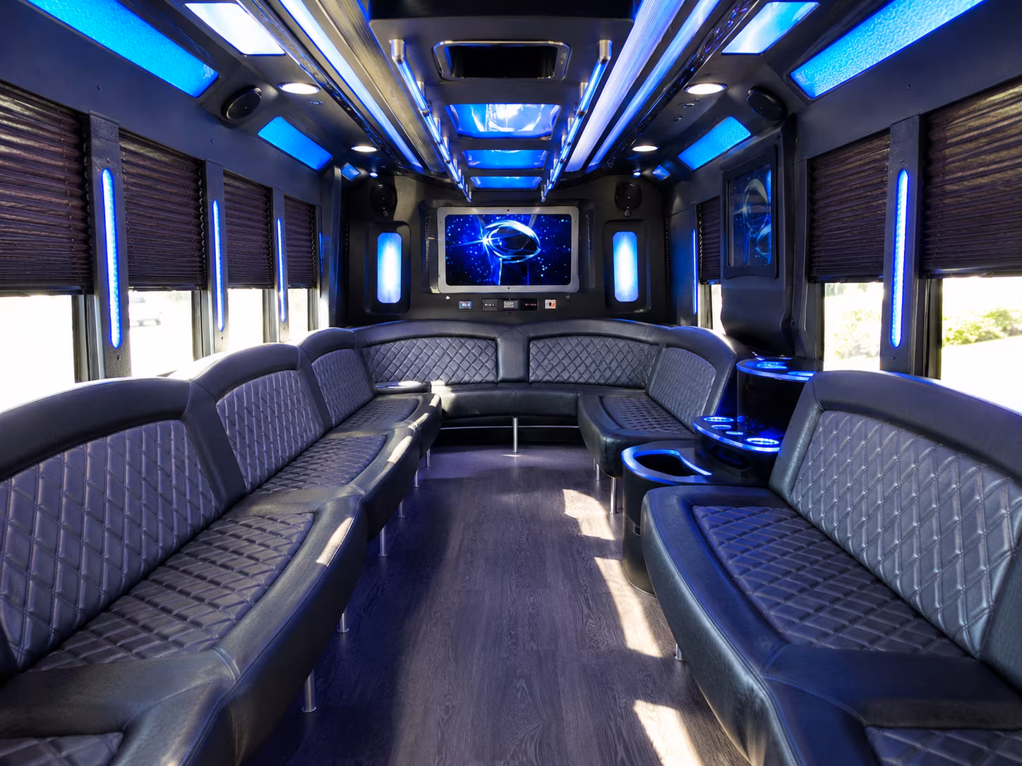 new braunfels 28 passenger party bus inside