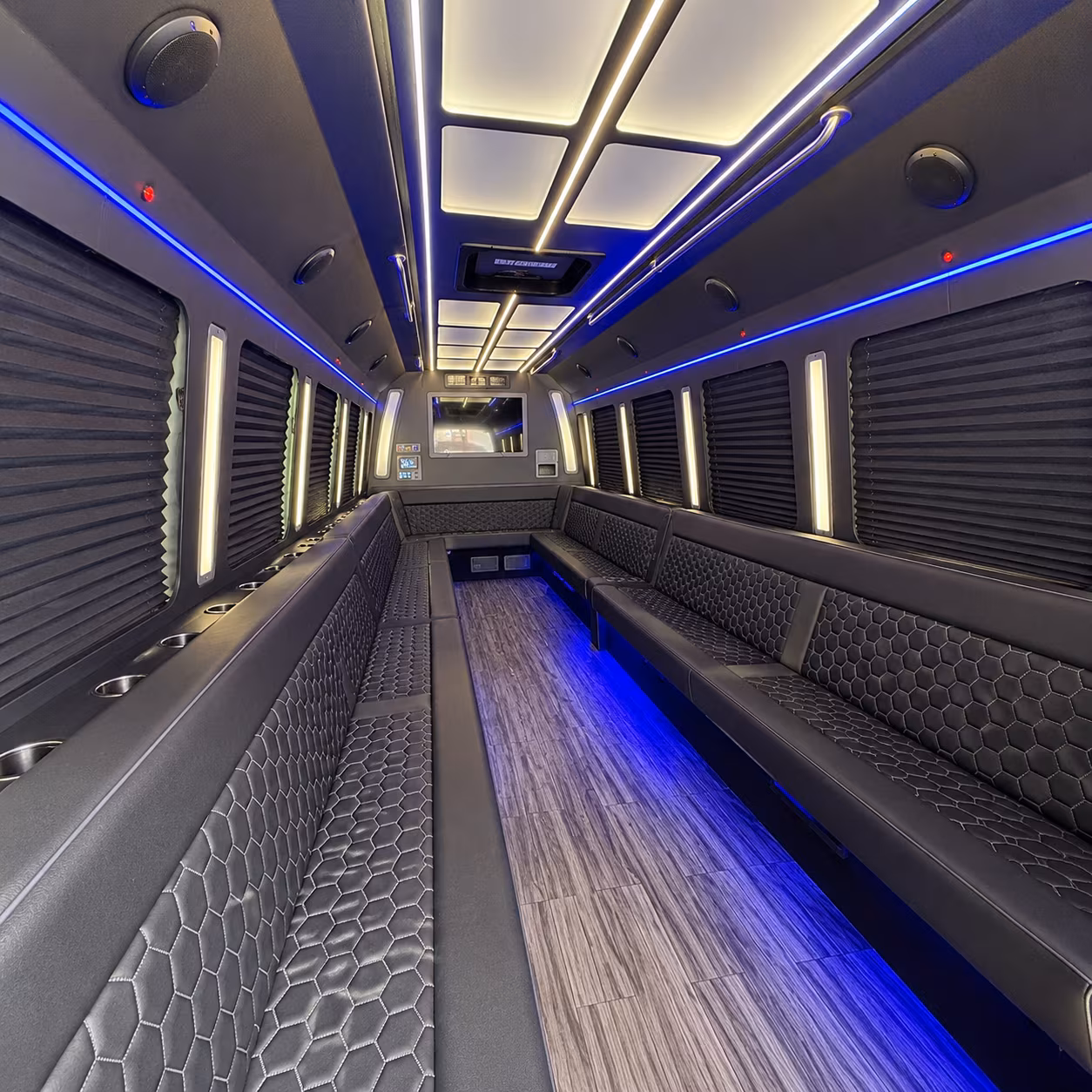 new braunfels 30 passenger party bus interior