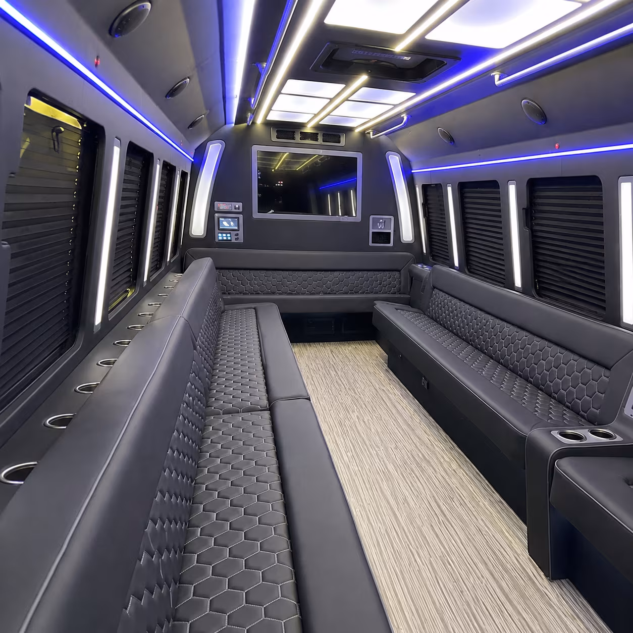 new braunfels 40 passenger party bus inside