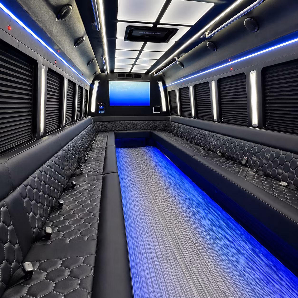 new braunfels 50 passenger party bus inside